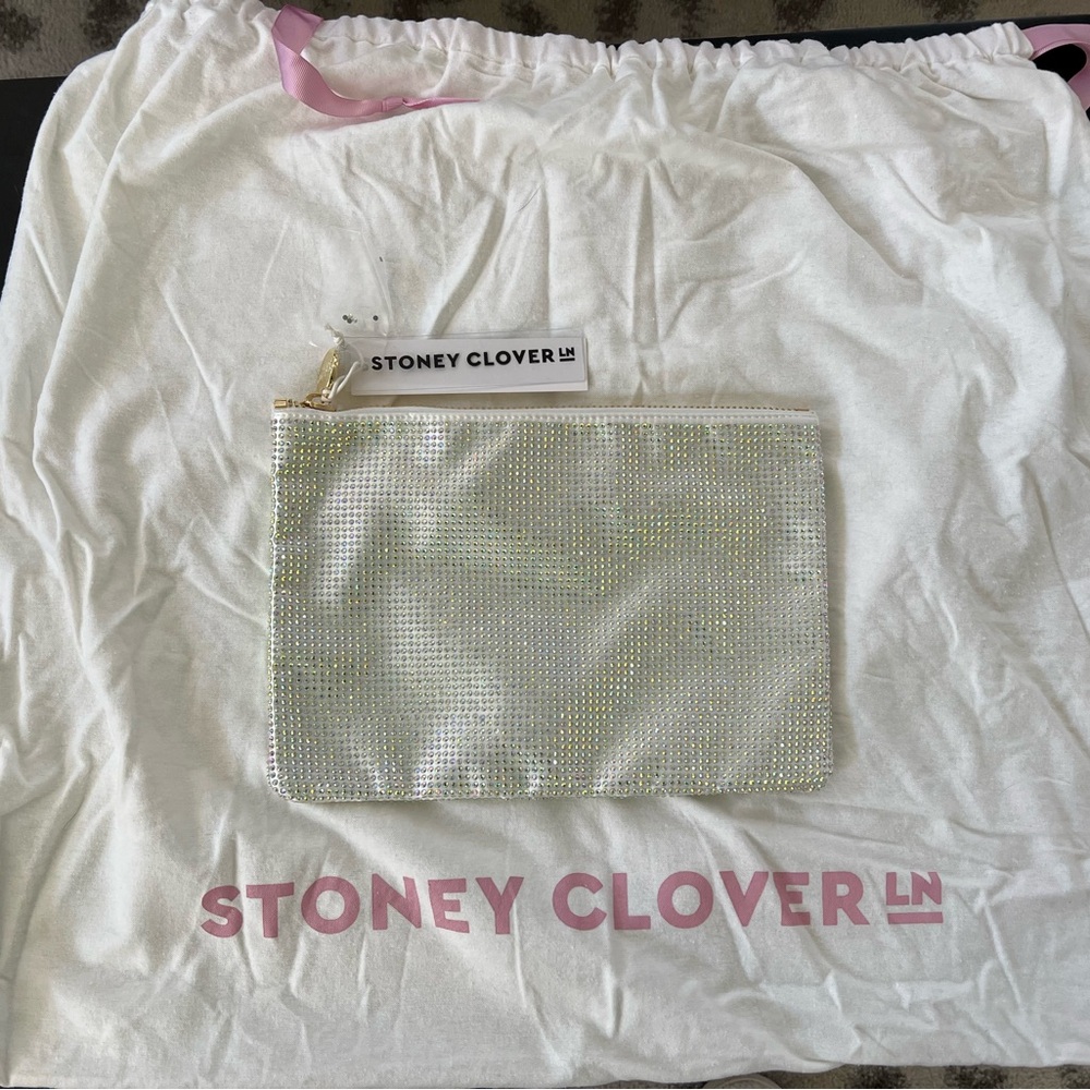 Stoney Clover Lane Flat Pouch AB Crystal NWT